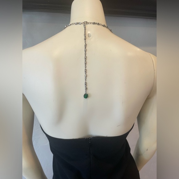 Women’s Y2K Cache  Black Halter Dress with Jewel Detail size 2 - Picture 6 of 8